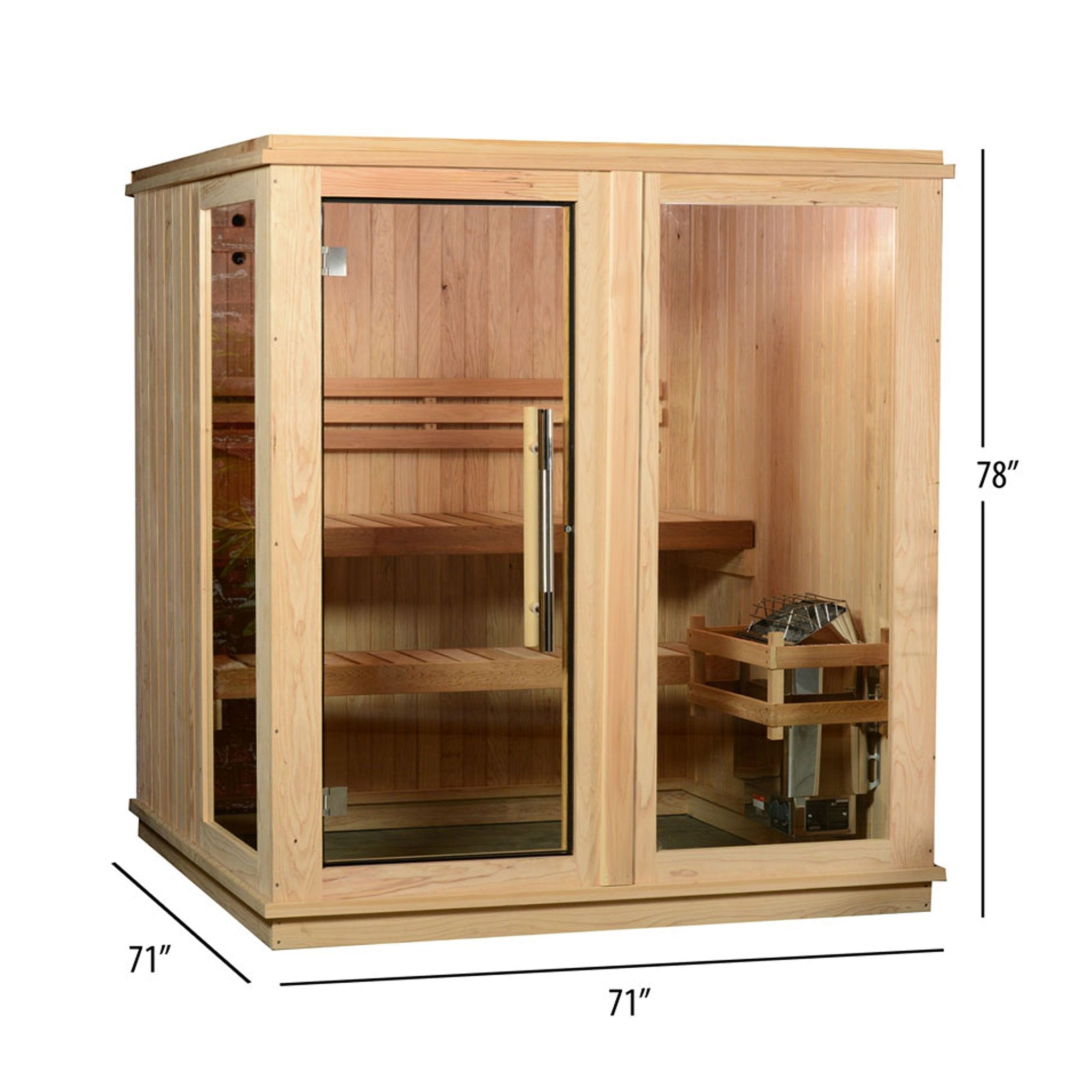 The Rusticus 4-Person Indoor Sauna