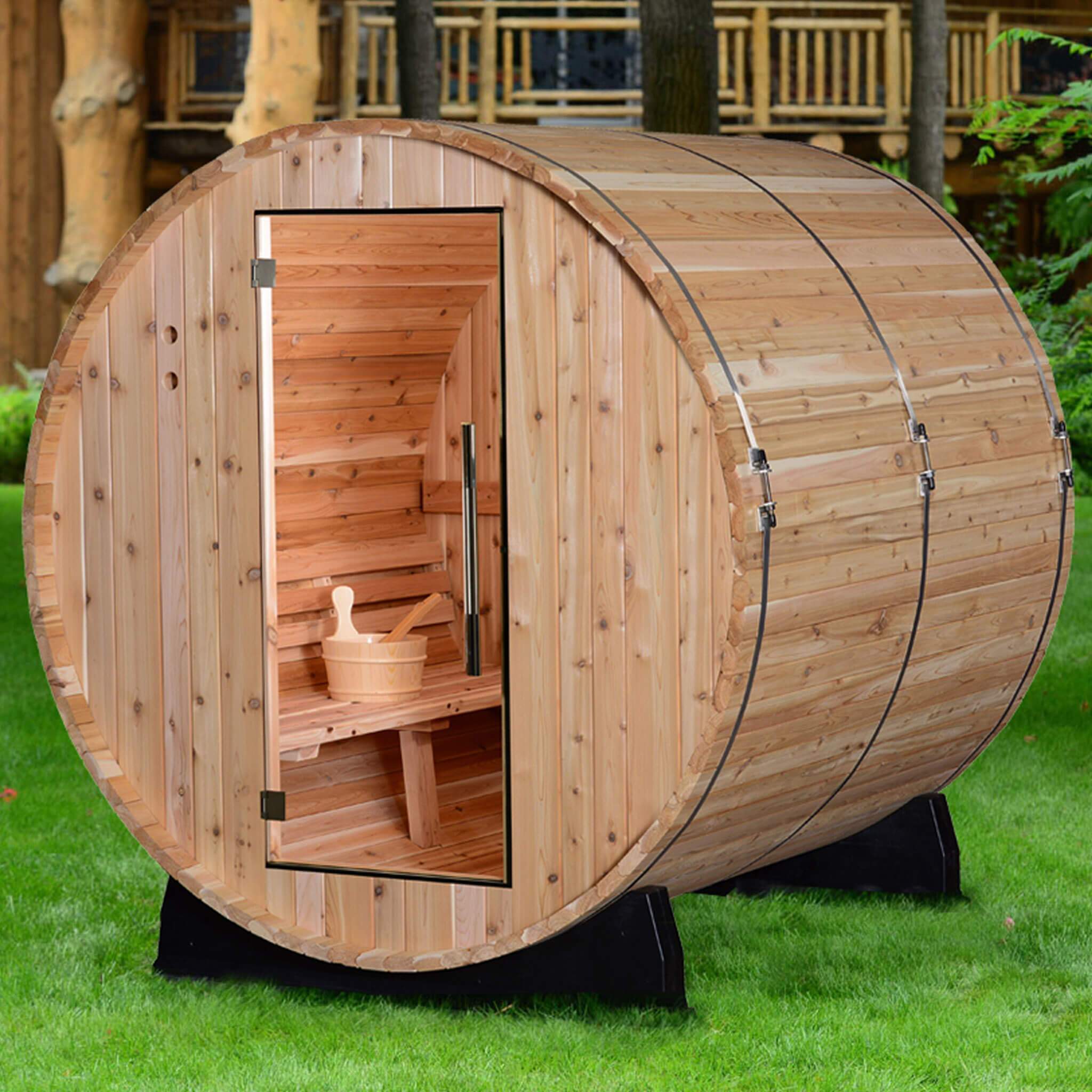 The Zeno 4-Person Barrel Sauna