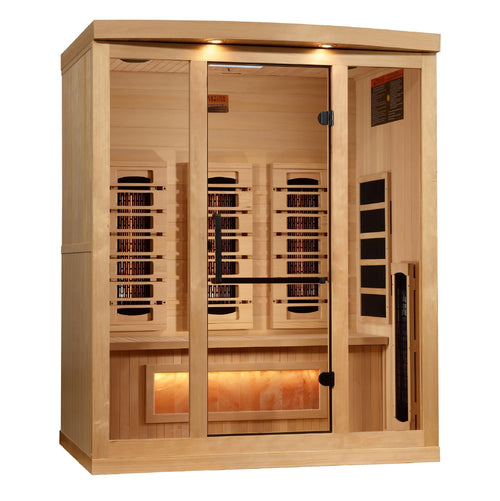 Golden Designs 3-Person Full Spectrum Infrared Sauna with Himalayan Salt Bar | GDI-8030-03