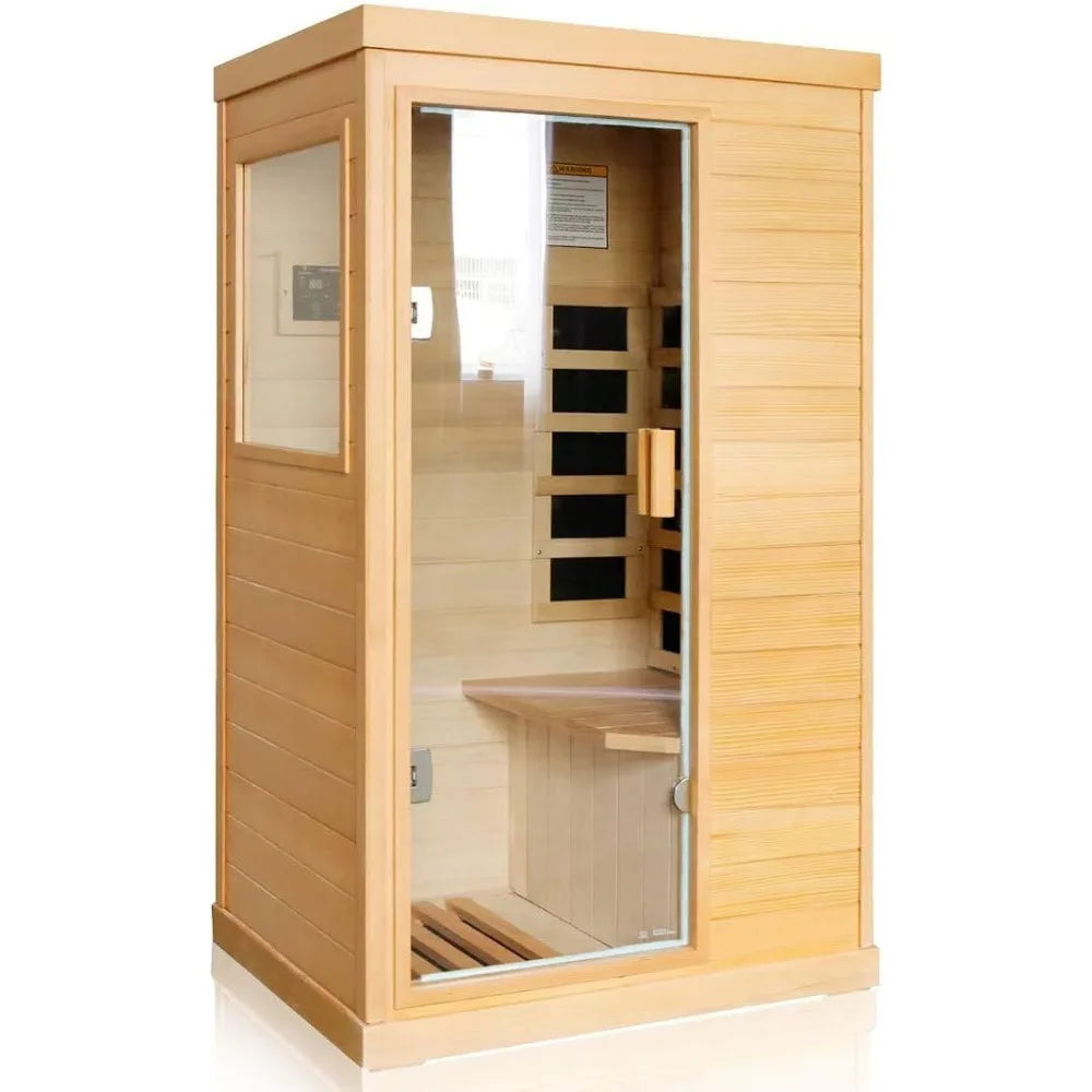 800W/110V Low-EMF Canadian Hemlock Wood Indoor Dry Sauna